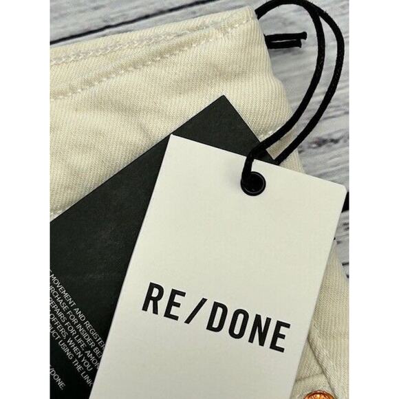 NWT Re/Done Womens Jeans Originals 70's Straight Leg Denim Vintage White Size 31 - Picture 7 of 10